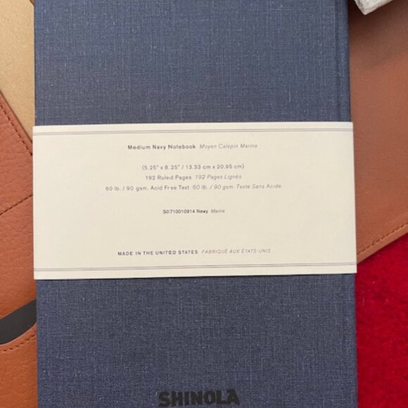 NEW - SHINOLA PREMIUM LEATHER MEDIUM JOURNAL COVER & NOTEBOOK - BRITISH TAN - Picture 6 of 8